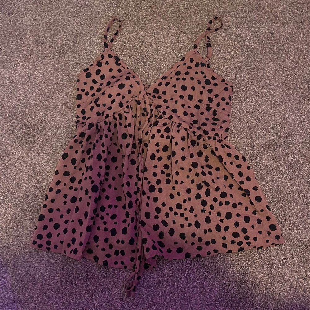 SHEIN dusty pink and black flowy tank top